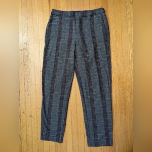 Grey & pink plaid pants